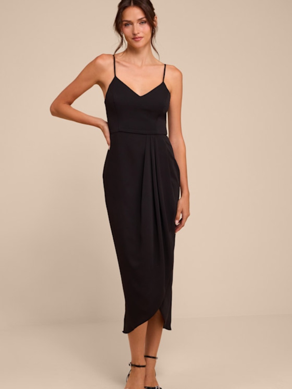 Lulus Reinette Black Midi Dress - Size M